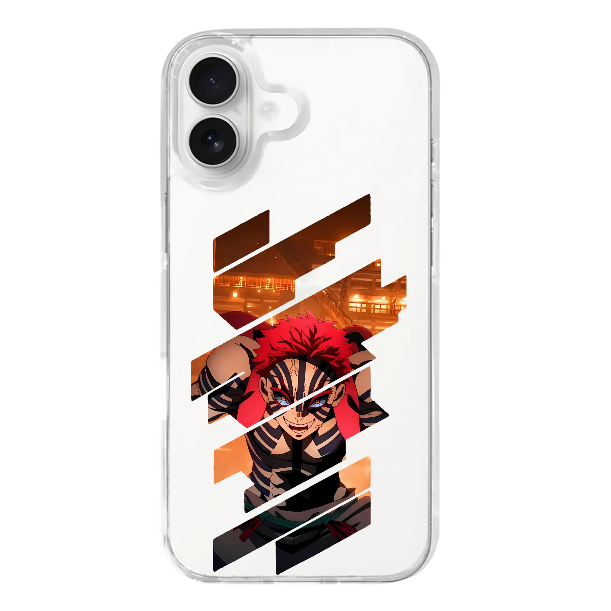 鬼滅の刃 グッズ,猗窩座 - iPhone 17シリーズ 透明スマホケース – 薄型・耐衝撃・精密フィット保護カバー